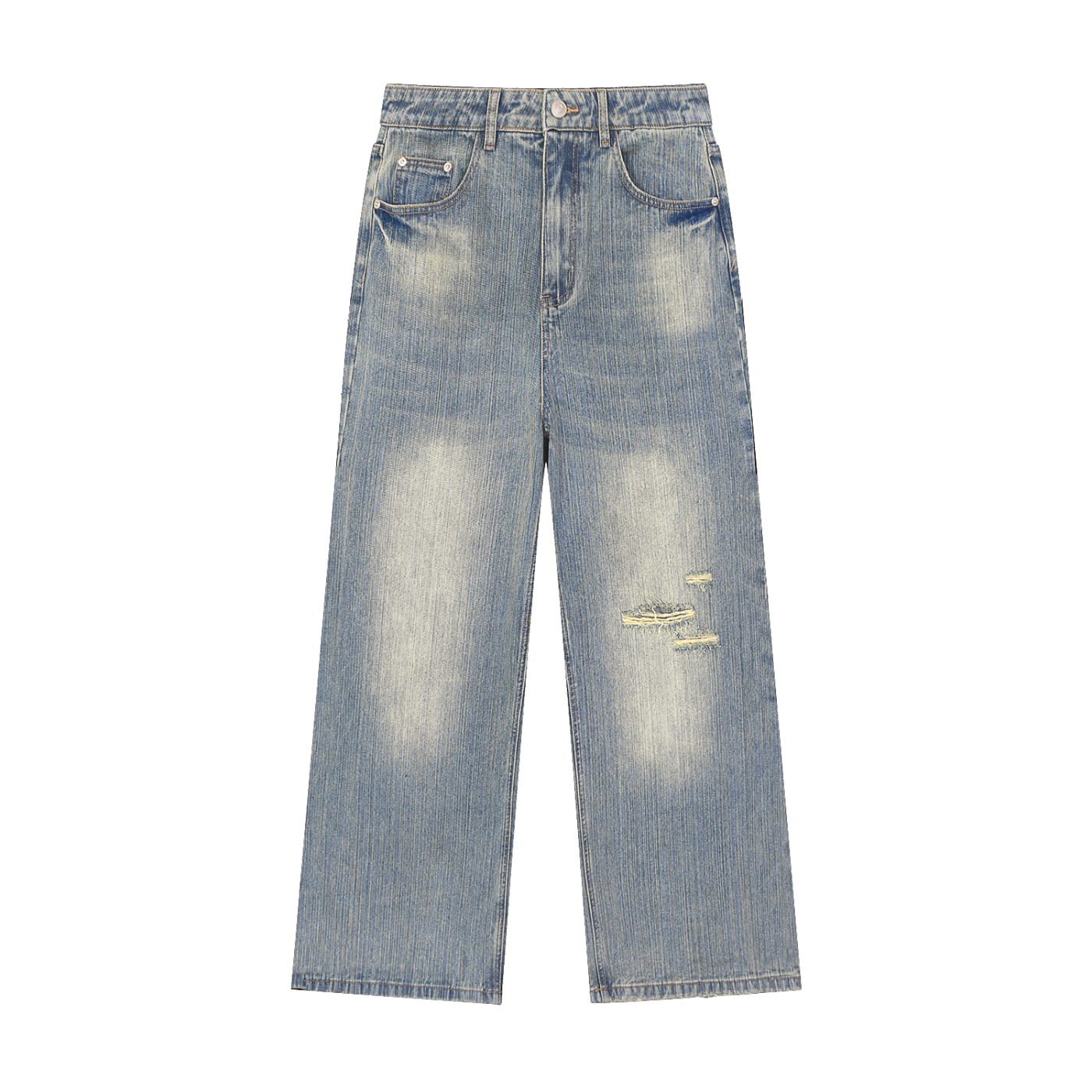 Vintage Wash Distressed Denim Jeans FB collection