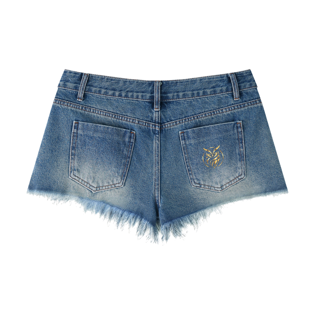 Women's Vintage Wash Raw Hem Denim Shorts Bella collection