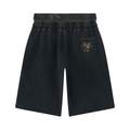 Unisex Vintage Wash Distressed Wide Leg Shorts