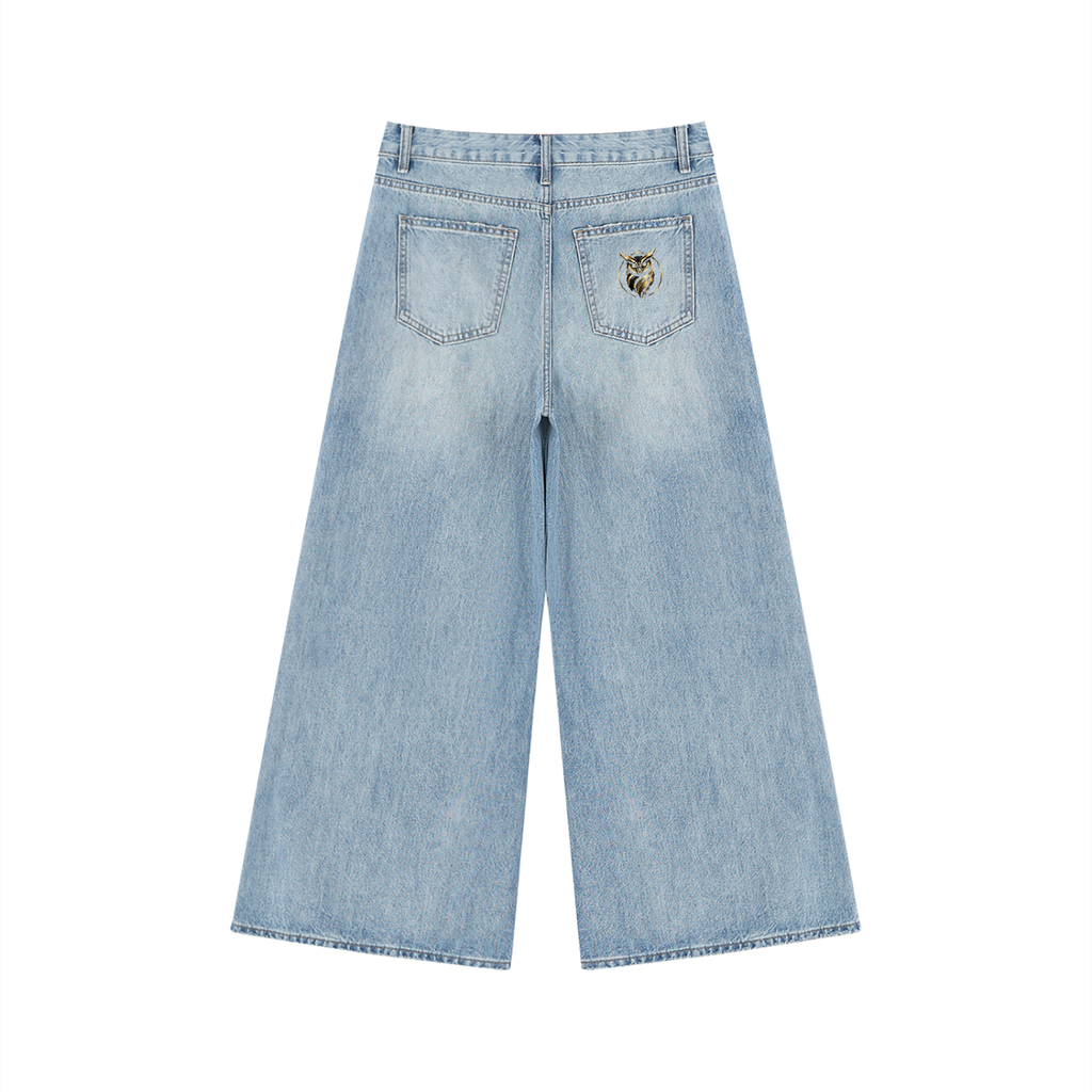 Women's Vintage Wash Distressed Wide Leg Jeans Bella collection