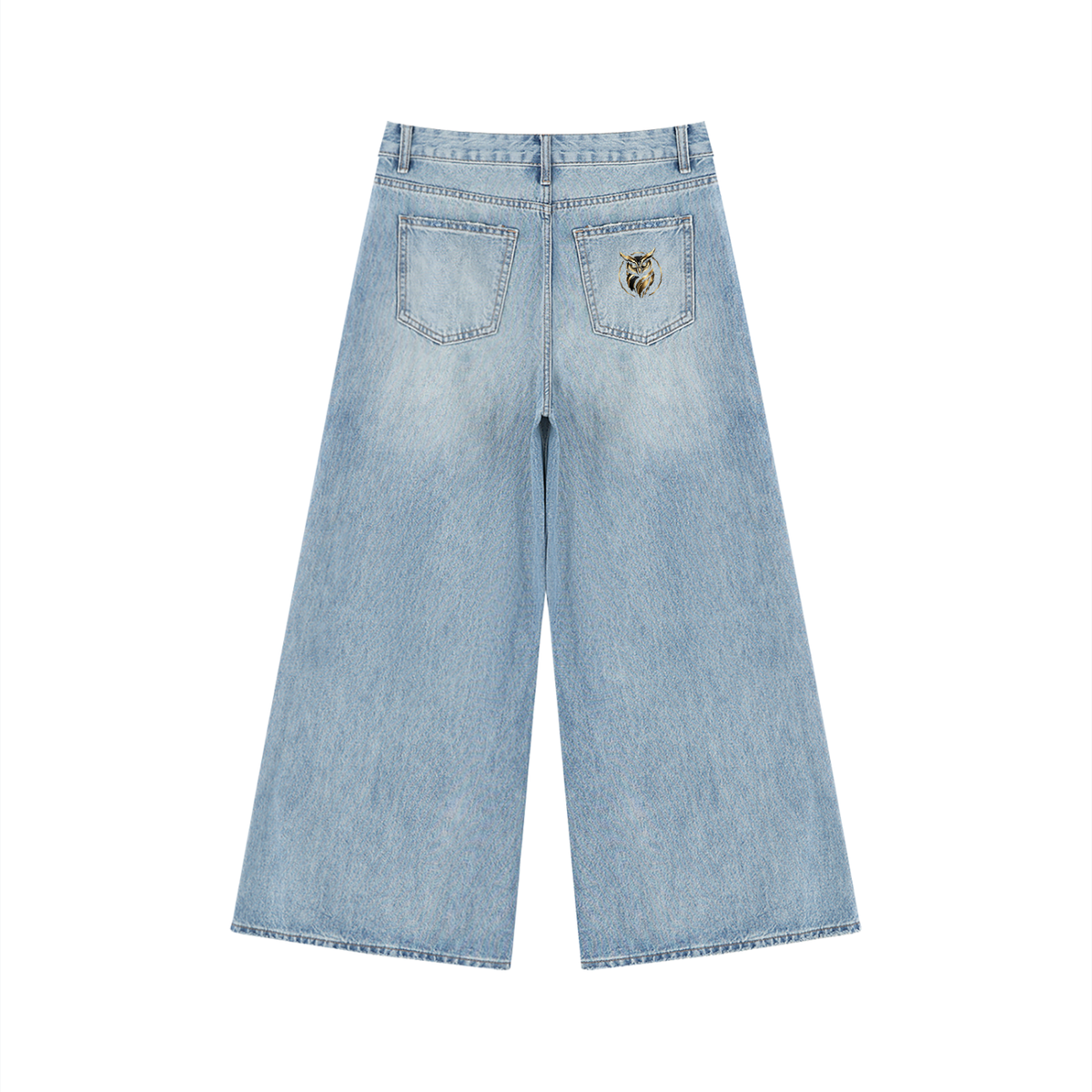Women's Vintage Wash Distressed Wide Leg Jeans Bella collection