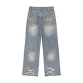 Vintage Wash Distressed Denim Jeans FB collection