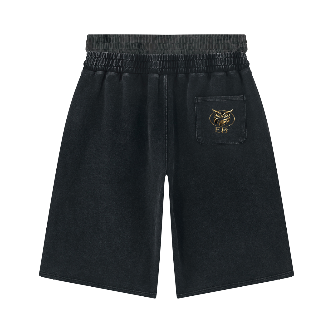 Unisex Vintage Wash Distressed Wide Leg Shorts
