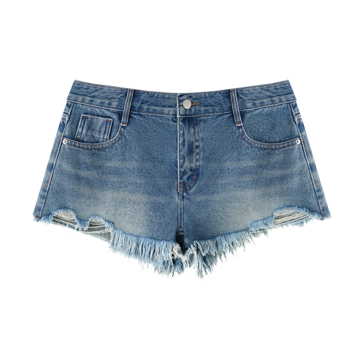 Women's Vintage Wash Raw Hem Denim Shorts Bella collection