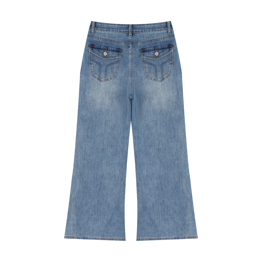 Women's Vintage Wash Wide Leg Jeans